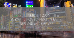 ベトナム株投資！2024年注目の銘柄は？爆益の可能性を秘めた優良企業たちを紹介！