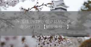 米国株でPERが低い銘柄のランキングは？【割安株探し】